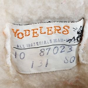 Vintage Yodelers Black Gray Ski Sherpa Lined Fur Lace Mid Calf Boots I193